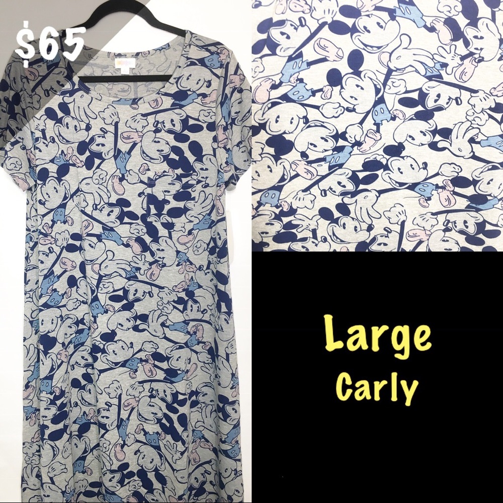 NWT LuLaRoe Disney Large Carly Dress Mickey